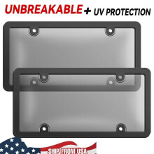Clear Tinted License Plate Cover Smoked Bubble Shield 2 Pack
