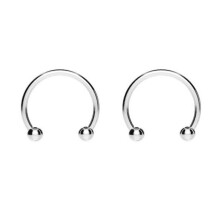 Stainless Steel Horseshoe Hoop Nose Ring 12mm 2 pcs