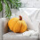 Perne decorative de pluș galben cu model dovleac de Halloween, 18x13 cm, pachet de 2 3