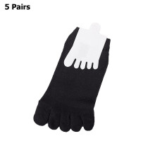 Chaussettes basses respirantes en coton pour hommes, avec séparateur d'orteils (5 paires)