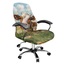 Irodai szék huzat, nyújtható, magas háttámlával, S méret, Cow Daisy