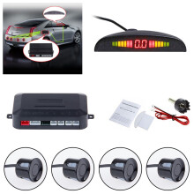 Monitor de estacionamento traseiro LED para carro, plástico preto
