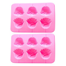 Moules à bonbons en silicone 3D en forme de rose, antiadhésifs et de qualité alimentaire (2 pièces)