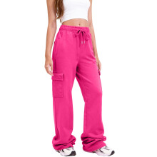 Roze dames cargo joggingbroek met fleecevoering, maat S