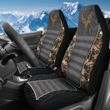 Clúdaigh Suíochán Carranna Suíocháin Tosaigh Amháin Camo Deer Print2Pack