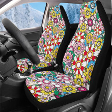 Huse pentru scaune auto cu imprimeu floral hippie, 2 buc, moi, respirabile, antiderapante