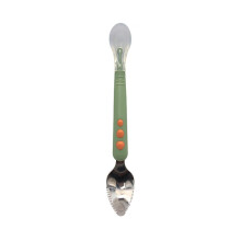 Cuillères pour bébé à double extrémité en acier inoxydable 316 avec revêtement en silicone