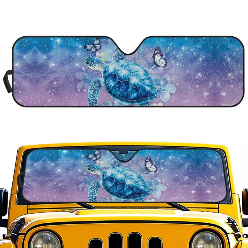 Blå Turtle Butterfly solskjerm til Jeep Wrangler og