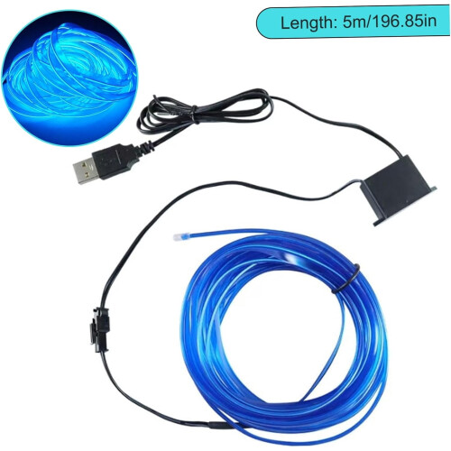 Blue LED Strip Lights USB-Powered Waterproof Flexible 1