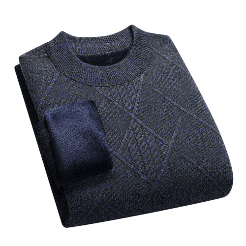 Pull thermique doublé polaire pour homme, maille classique décontractée 1
