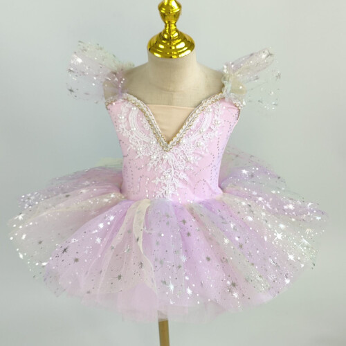 Vestido de Ballet Estilo Cisne em Tule com Decote em V e Sem Mangas 1