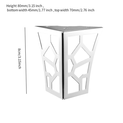 Gambe per mobili in metallo resistenti (gambe per armadi e divani), 4 pezzi, viti incluse. 1