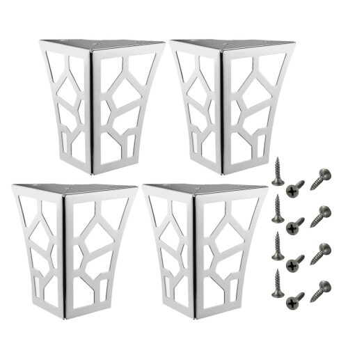 Gambe per mobili in metallo resistenti (gambe per armadi e divani), 4 pezzi, viti incluse. 2