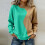 Felpa da donna a blocchi di colore, girocollo, maniche raglan 1
