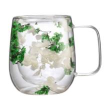 ensemble de verres à double motif floral transparents pour bar