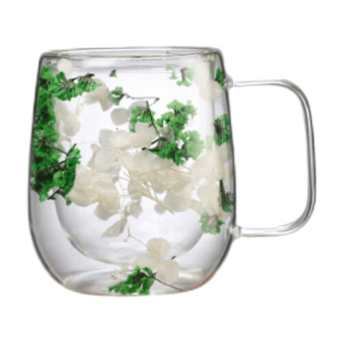Klares, florales Doppelglas-Barset