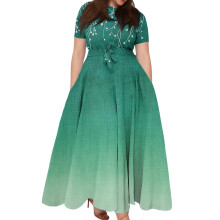 Damen-Swingkleid mit Blumenmuster, Armeerosa, Größe 5XL