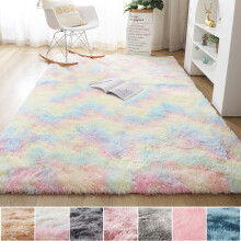 Fluffy Shaggy Area Rug Round Indoor Carpet 157 x 236 Inches