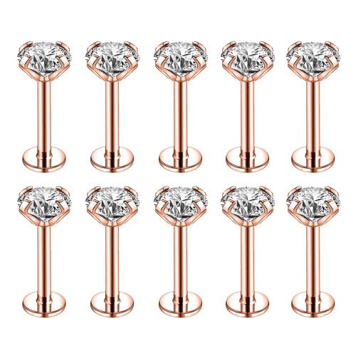 Σετ δαχτυλιδιών Lip Labret με ζιρκόνιο 10 τεμάχια