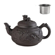 Purple Clay Tea Set Handmade Dragon Teapot with Filter and