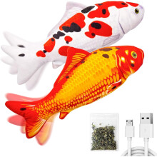 Flopping Fish kattleksak med silvervin och kattmynta 2-pack