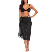 Sort sarong strand wrap nederdel sommer pareo håndlavet cover-up