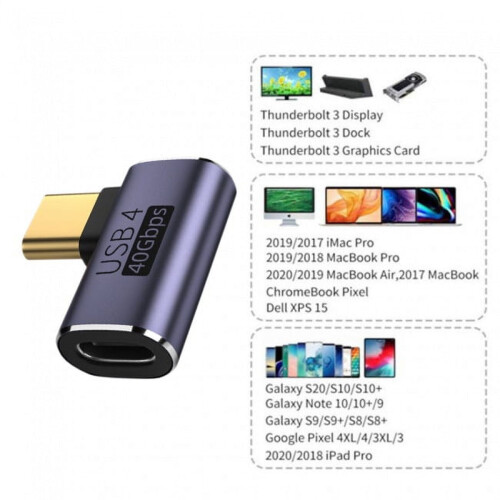 USB4 Type-C -sovitin 40 Gbps 100 W 8K-video, 90 asteen mutka 2