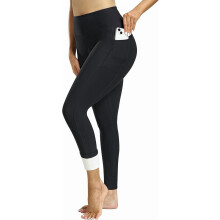 Fleece-Lined Leggings for Women with Pockets, High-Waisted