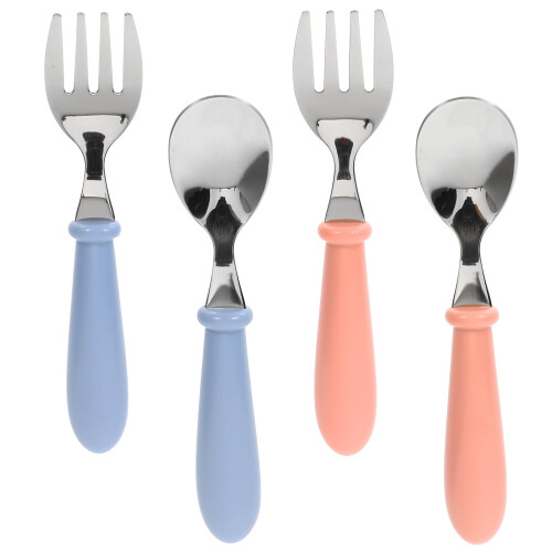 Stainless Steel Spoon Fork Set for Kids 4 Pcs