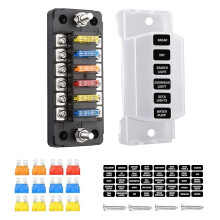 12-Circuit Marine Fuse Block with Waterproof Cover and