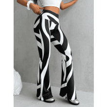 Women's High-Waisted Flare Leggings Printed Stretch 2XL