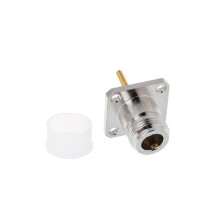 Brass N Female Jack Connector with 4-Hole Flange Mount RF