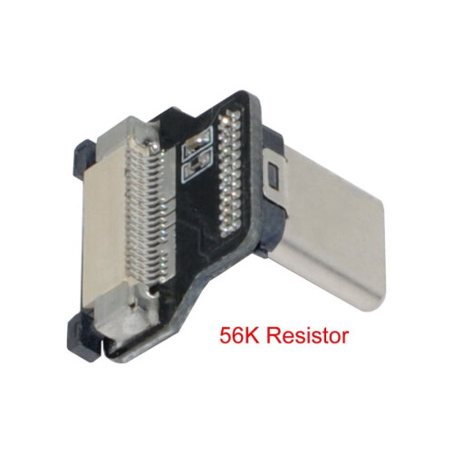 USB-C USB 2.0 angled 90-degree male connector socket 1