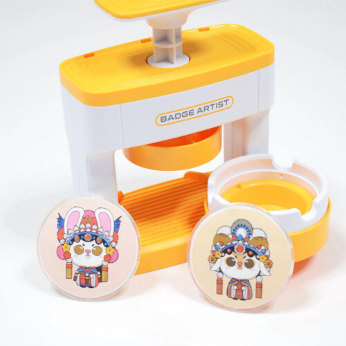 Tragbare Ausweispresse, gelb-weiß, ergonomisches Design 2