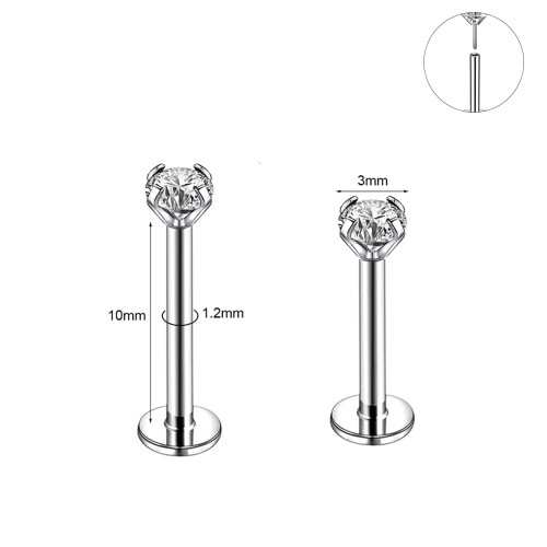 Crystal Lip Labret Studs Set 12 Pcs 16G Mix Color 2