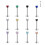 Crystal Lip Labret Studs Set 12 Pcs 16G Mix Color 1