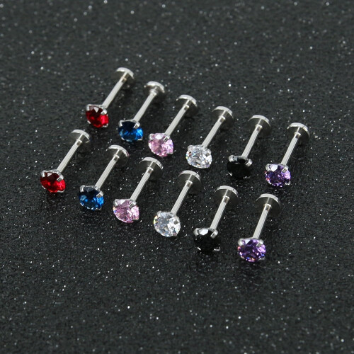 Labret Lip Studs Set 12 Pieces 16G 1