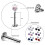 Labret Lip Studs Set 12 Pieces 16G 3