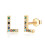 Sterling Silver Gold-Plated CZ Stud Earrings for Women 1