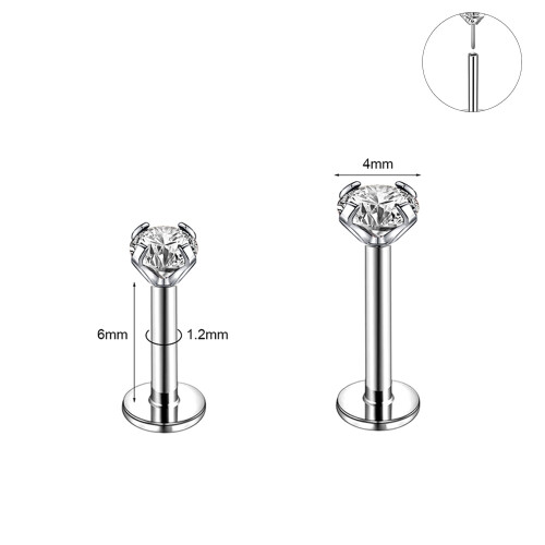 Crystal Lip Labret Studs Set 12 pcs 16G 2