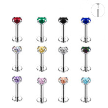 Crystal Lip Labret Studs Set 12 pcs 16G