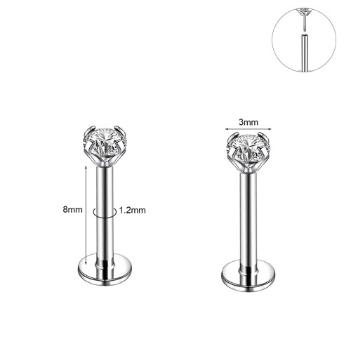 Crystal Lip Labret Studs Set 12 Pcs 16G Mix Color 2