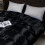 Queen Size Satin Duvet Cover 203x229cm Black Polyester 4