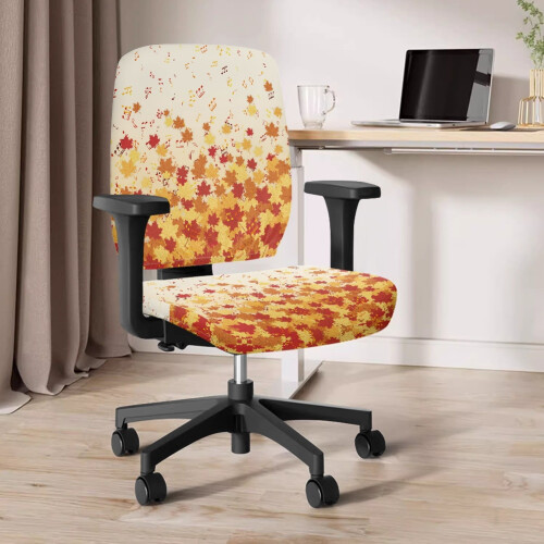 Husă pentru scaun de birou Maple Leaf, design divizat, spandex, 2 buc. 2
