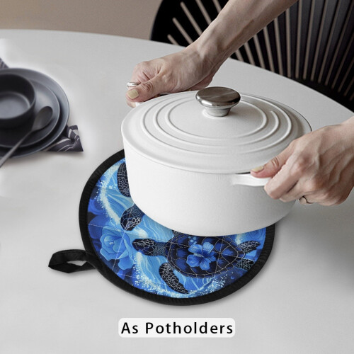 Ensemble gant de cuisine et manique Turtle Flower (1 pièce) 2