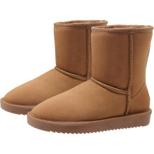 OutPro Damen Schneestiefel Winterstiefel Slip On Gefüttert Stiefeletten Braun 42 — braune winterstiefel