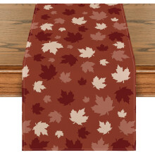 Camino de mesa para otoño decorativo con patrón de hojas de arce 40 x 140 cm — textiles hogar, decoración comedor