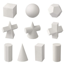10Pcs 3D Geometry Sketch Drawing Model Gypsum Geometry Mold Sketch Mold for Shadow Drawing 2inch Mold