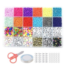 Kandi Beads Rainbow Beads pour Bracelets Making Kit 24 Types Kandi Beads et Letter Beads Kit, Plastic Rainbow Beads B