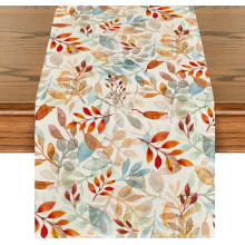 Camino de mesa Hojas de Otoño otoñal Decorativo Resistente 40x180 cm Colorido — textiles comedor, decoración mesa